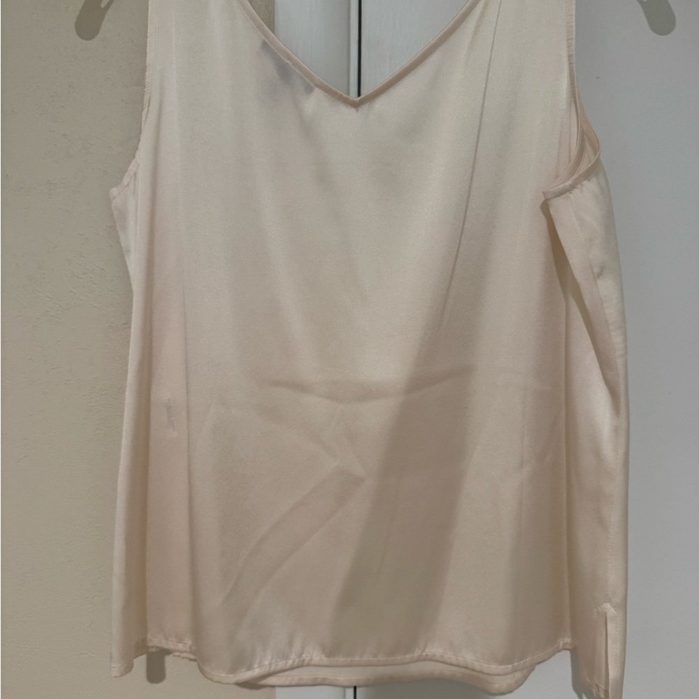Eileen Fisher Cream Silk Camisole Petite Medium
